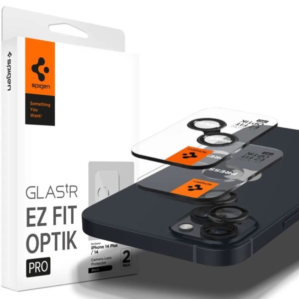 Spigen Optik.tr EZ Fit 2 Pack / Gehard Glas Camerabeschermer iPhone 14 / iPhone 14 Plus / iPhone 15 Zwart