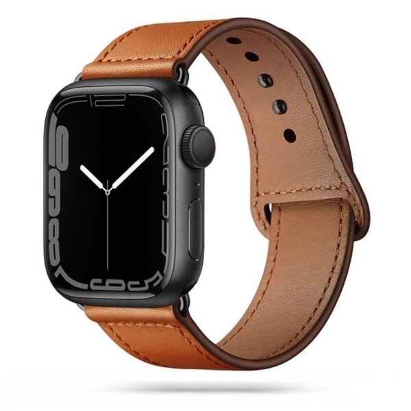 Tech-Protect Leatherfit Apple Watch 8 / 9 / 10 / 11 / SE / Ultra (44 / 45 / 46 / 49 Mm) Bruin