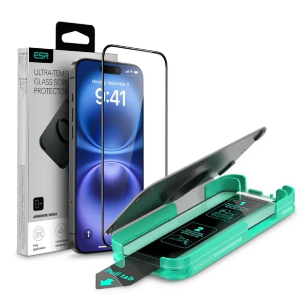 ESR Armorite Zwart Gehard Glas Schermbeschermer iPhone 16