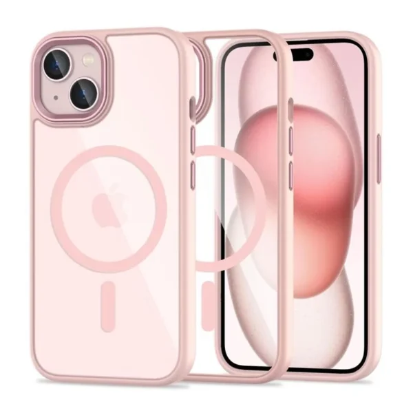 Tech-Protect Hoesje iPhone 15 MagSafe MagMat Transparant / Roze