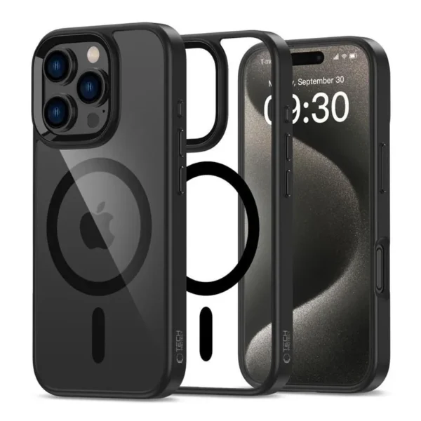 Tech-Protect MagSafe MagMat Hoesje iPhone 16 Pro Zwart Transparant