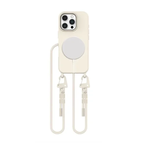 Tech-Protect Mobiele Halsketting MagSafe MagNecklace Hoesje iPhone 16 Pro Latte