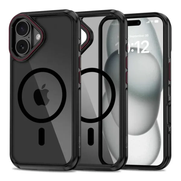 Tech-Protect MagSafe MagHybrid Zwart/Rood Hoesje iPhone 16