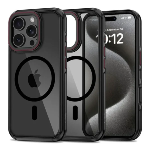Tech-Protect MagSafe MagHybrid Hoesje iPhone 16 Pro Zwart Rood