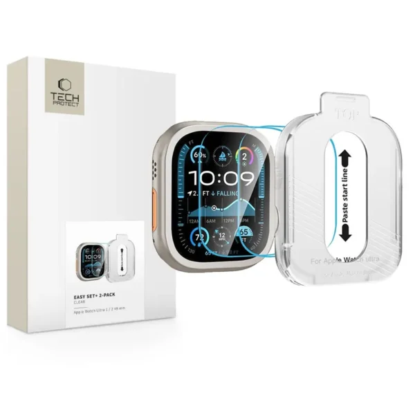 Gehard Glas Tech-Protect Easy Set + 2-pack Apple Watch Ultra 1 / 2 / 3 (49 mm) Houder