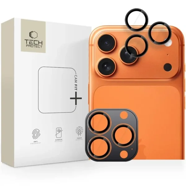 Tech-Protect Gehard Glas Camerabeschermer iPhone 17 Pro / 17 Pro Max Zwart