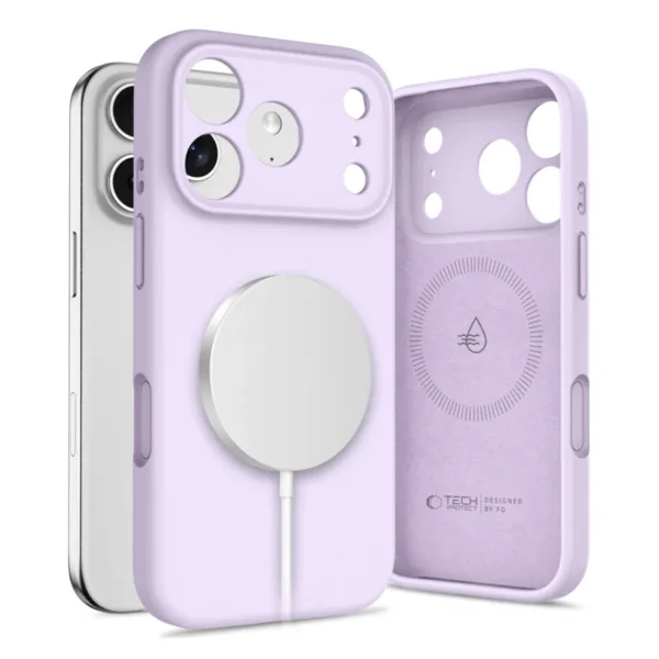 Tech-Protect Siliconen MagSafe Hoesje iPhone 17 Pro Max Mauve