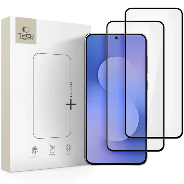 Tech-Protect Glass Fit+ 2-Pack Gehard Glas Schermbeschermer Samsung Galaxy S25 FE Zwart