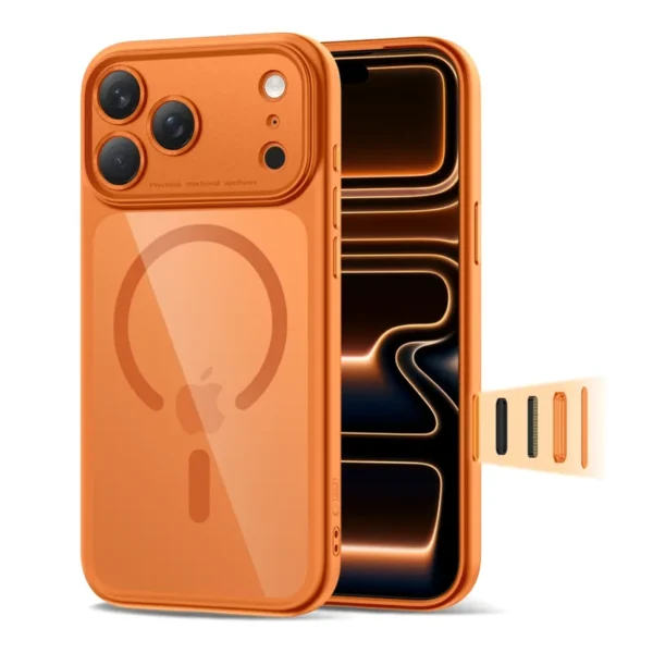 Tech-Protect Peak MagSafe Hoesje iPhone 17 Pro Oranje Transparant