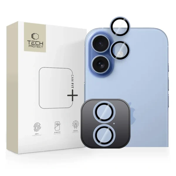 Tech-Protect iPhone 17 Camerabeschermer van Gehard Glas - Blauw