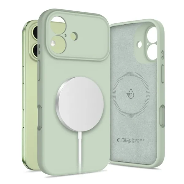 Tech-Protect Siliconen MagSafe Hoesje iPhone 17 Saliegroen