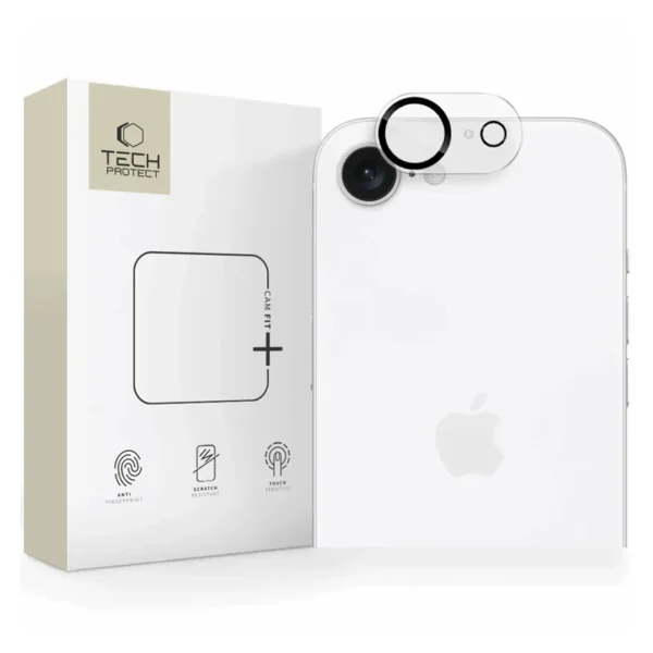 Tech-Protect iPhone 16e/iPhone 17e Cameralensbeschermer van Gehard Glas, Geschikt voor Cam Fit Plus