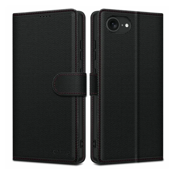 Tech-Protect iPhone 16e Wallet Case Rs - Zwart / Rood