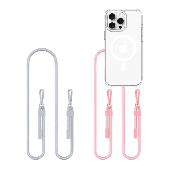 Tech-Protect Telefoonhalshoesje Flexair – Technologie Hoesje iPhone 16 Pro Grijs / Roze