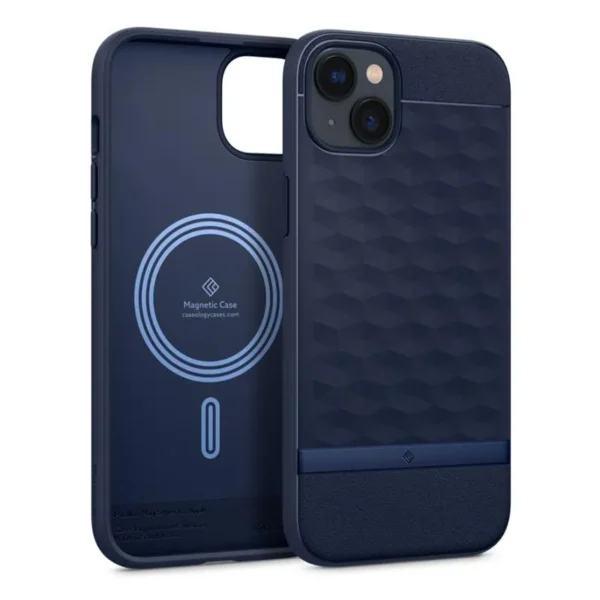 Caseology Spigen Parallax MagSafe Hoesje iPhone 14 Plus Middernachtblauw