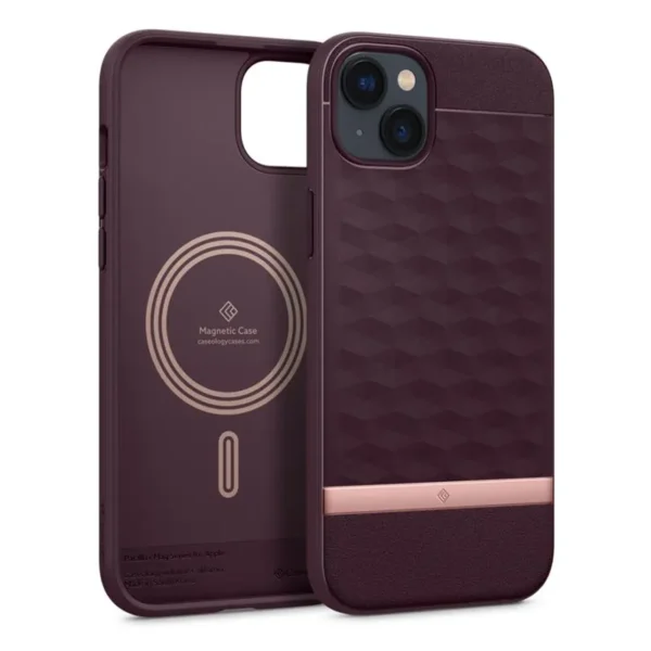 Caseology Spigen Parallax MagSafe Hoesje iPhone 14 Plus Bordeauxrood