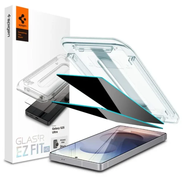 Spigen Glas.tR EZ Fit HD 2-Pack Privacy Gehard Glas Schermbeschermer Samsung Galaxy S25 Ultra