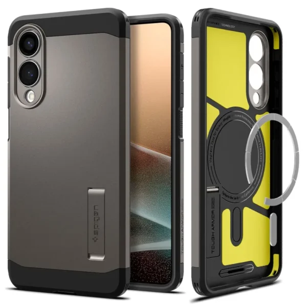 Spigen Tough Armor MagSafe Hoesje Samsung Galaxy S25 Edge Gunmetal