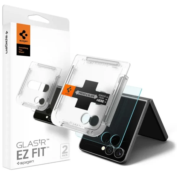Spigen Glass Gehard Glas EZ Fit HD 2-pack Galaxy Z Flip 7 Transparant