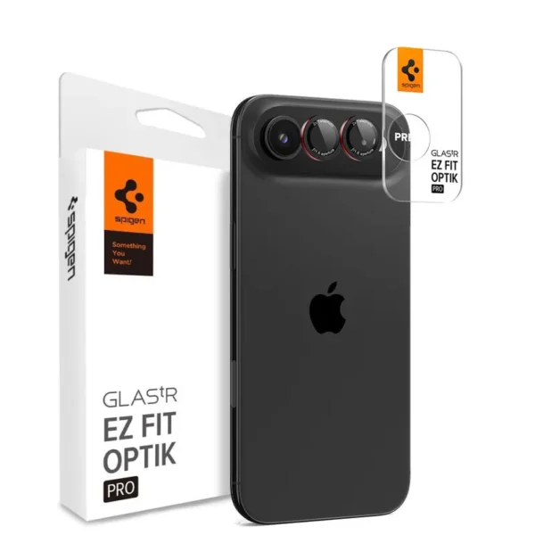 Spigen Optik Pro L Glas.tR EZ Fit Camerabeschermer 2-Pack iPhone Air Zwart Rood