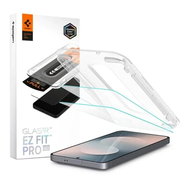 Spigen Glas.tR EZ Fit Pro 2-Pack Gehard Glas Schermbeschermer Samsung Galaxy S25 FE Transparant