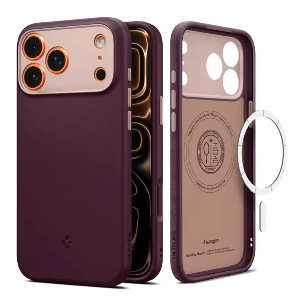 Spigen Nano Pop MagSafe Hoesje iPhone 17 Pro Max Burgundy Bean