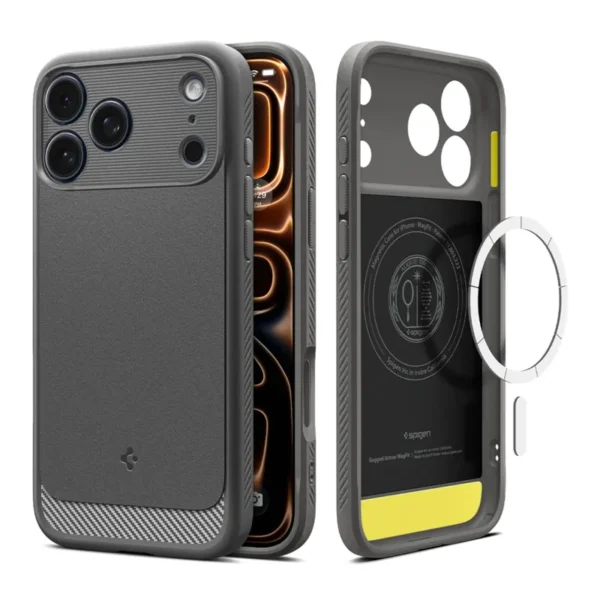 Spigen Rugged Armor MagSafe Hoesje iPhone 17 Pro Grijs