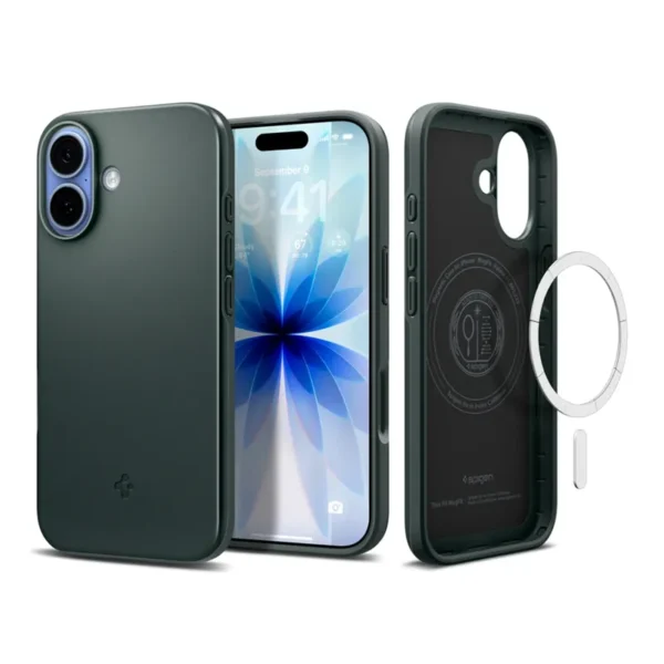 Spigen Telefoonhoesje voor iPhone 17 MagSafe Thin Fit - Abyss Green