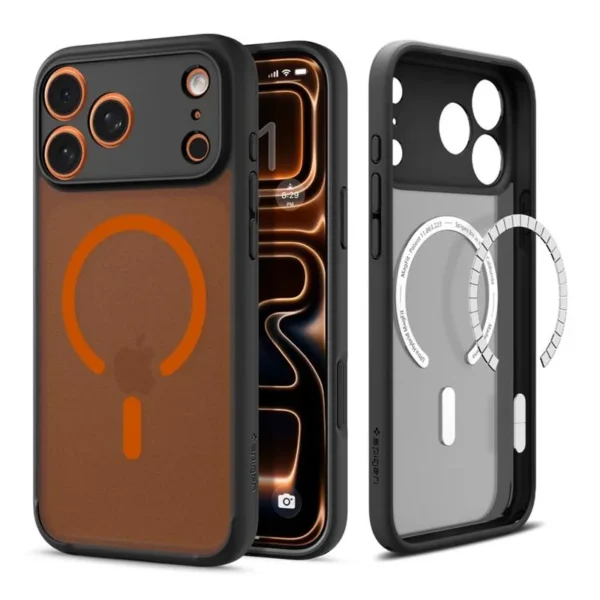 Spigen Ultra Hybrid MagSafe Hoesje iPhone 17 Pro Max Zwart Oranje