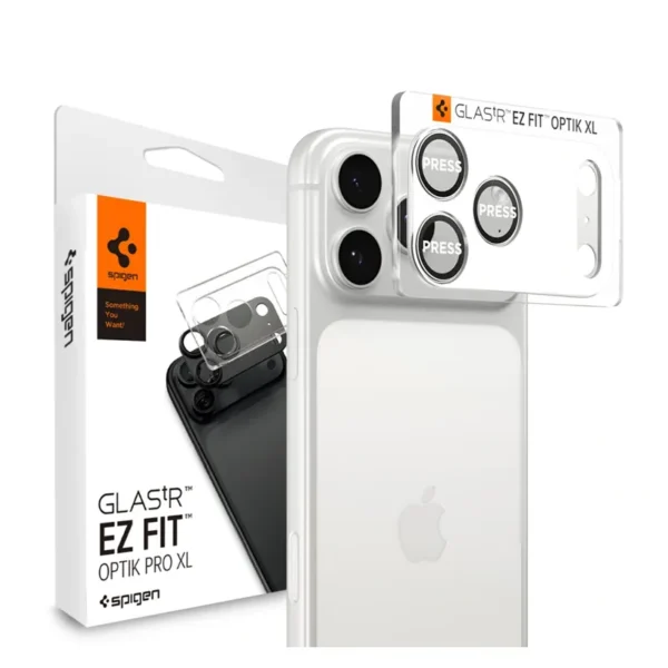 Spigen EZ Fit Gehard Glas Cameralensbeschermer iPhone 17 Pro Max Zilver