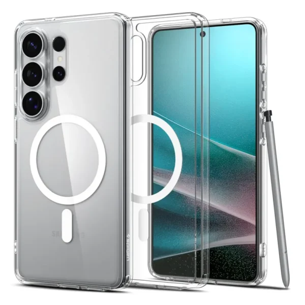 Spigen Ultra Hybrid MagSafe Hoesje Samsung Galaxy S26 Ultra Transparant Wit