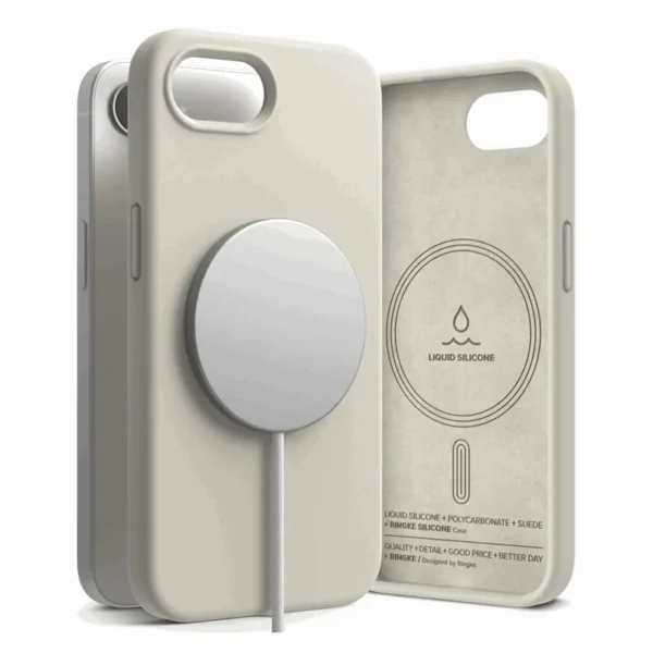 Ringke Telefoonhoesje voor iPhone 16e/iPhone 17e MagSafe Siliconen met Magneetsluiting - Steen