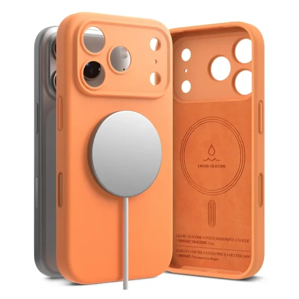 Ringke Magnetisch Siliconen MagSafe Hoesje iPhone 17 Pro Mandarijn