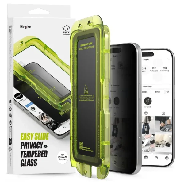 Ringke Easy Slide Privacy Glass 2-Pack iPhone 17 Pro
