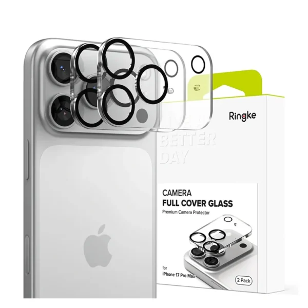Ringke Gehard Glas Cameralensbeschermer iPhone 17 Pro Max Zwart