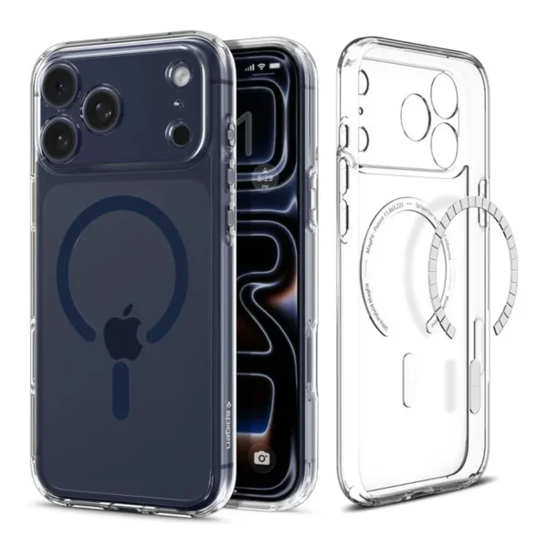 Spigen Ultra Hybrid MagSafe Hoesje iPhone 17 Pro Transparant Donkerblauw