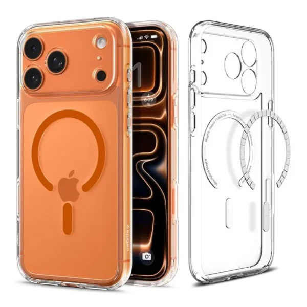 Spigen Ultra Hybrid MagSafe Hoesje iPhone 17 Pro Transparant Oranje