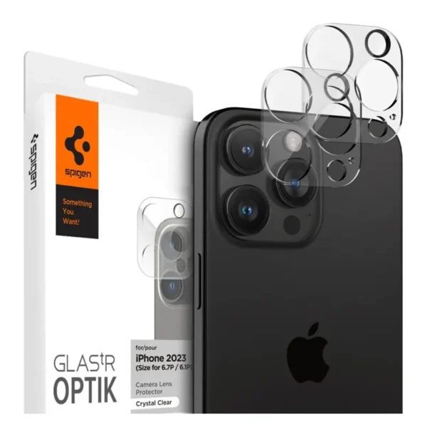 Spigen Gehard Glas Cameralensbeschermer iPhone 15 Pro / 15 Pro Max Transparant