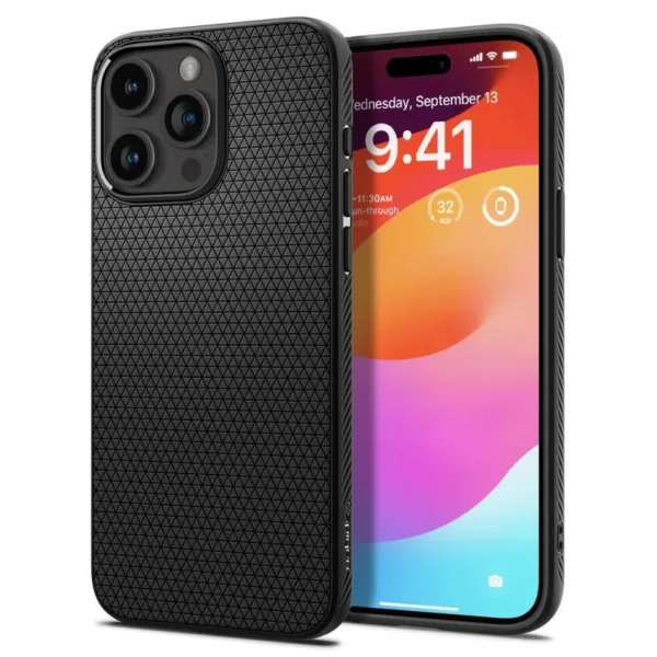 Spigen Liquid Air Hoesje iPhone 15 Pro Max Mat Zwart