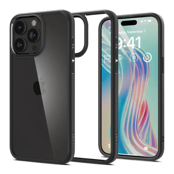 Spigen Hoesje iPhone 15 Pro Ultra Hybrid Mat Zwart