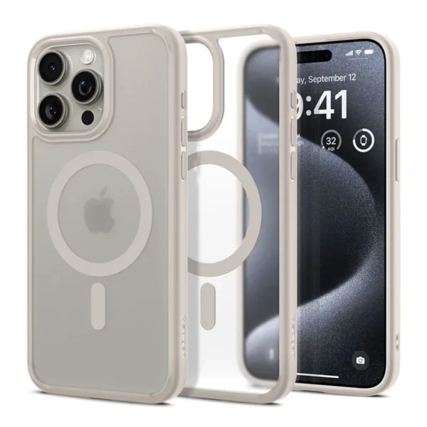 Spigen Hybrid MagSafe Hoesje iPhone 15 Pro Max Titanium