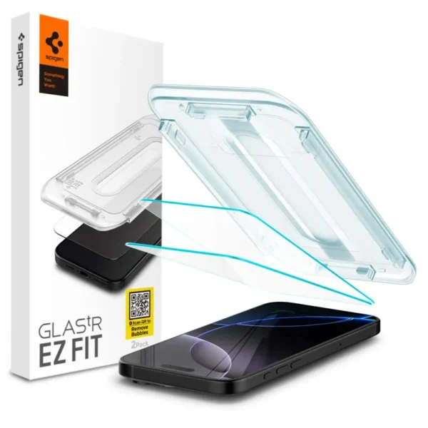 Spigen Glas.tR EZ Fit AC 2-Pack Transparant Gehard Glas Schermbeschermer iPhone 16 Pro / 17 / 17 Pro