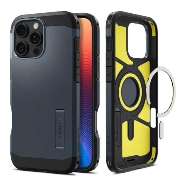 Spigen Tough Armor MagSafe Hoesje iPhone 16 Pro Max Metaalgrijs