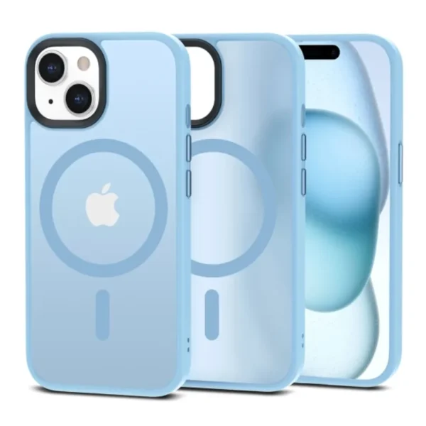 Tech-Protect Hoesje iPhone 15 MagSafe MagMat Mat Hemelsblauw